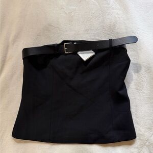 ZARA Woman's Strapless Top With Belt Bustier Size XL